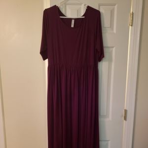 Purple soft knit maxidress
